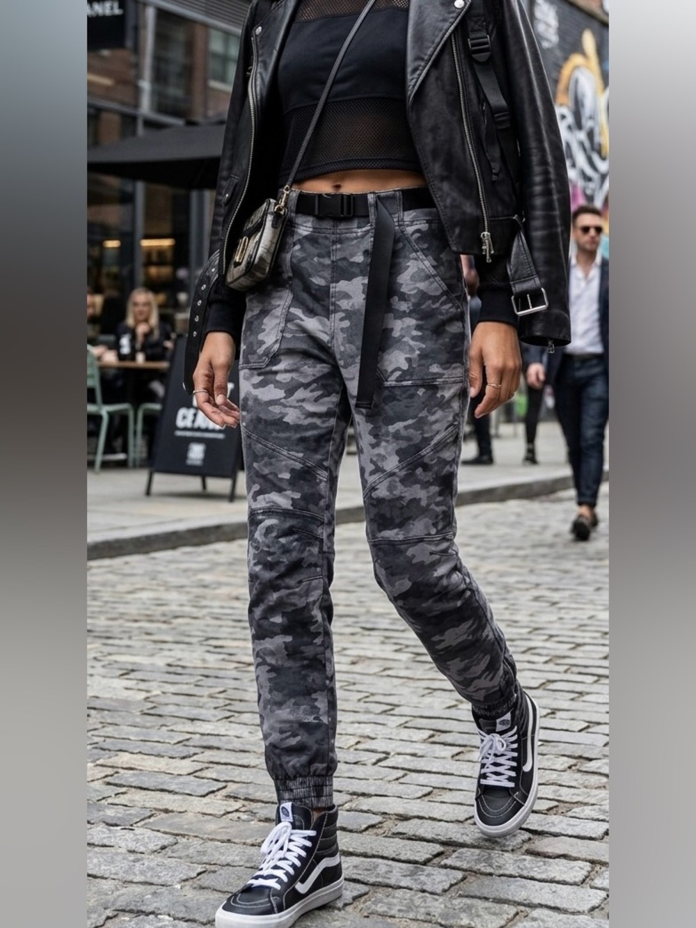Spanx Stretch Twill Jogger Pull On Camouflage Pant Women Size M Camo Meas
